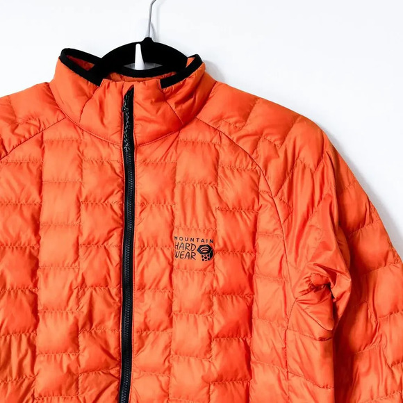 Mountain Hardwear Men's Summiter Down Jacket Small Orange Ultralight Outdoor - Picture 2 of 10